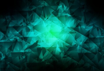 Obraz premium Dark Blue, Green vector shining triangular layout.