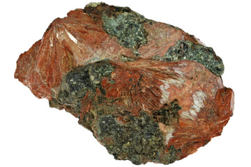 heulandite from Fassa Valley, Italy isolated on white background