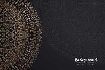 Vector islamic gold background with mandala