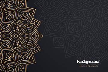 Vector islamic gold background with mandala