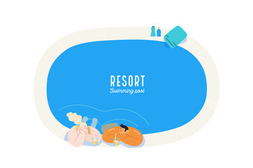 Beach resort activities, modern flat vector illustration