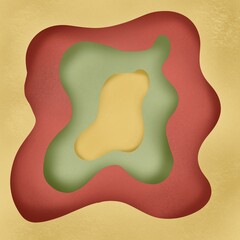 Abstract background. Colorful layers with paper cut effect.