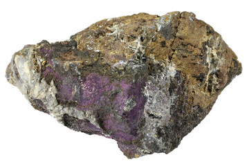 purpurite from Sandamab, Namibia isolated on white background