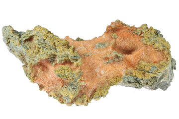 red gypsum from Werfen, Austria isolated on white background