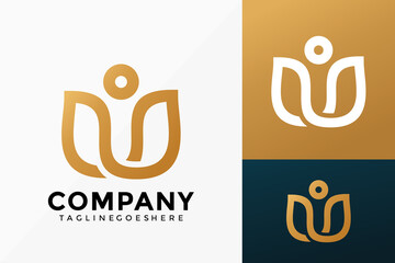Premium Vector V People Logo Design Vector. Abstract emblem, designs concept, logos, logotype element for template.