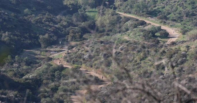 Hikers In Los Angeles On Sunny Day