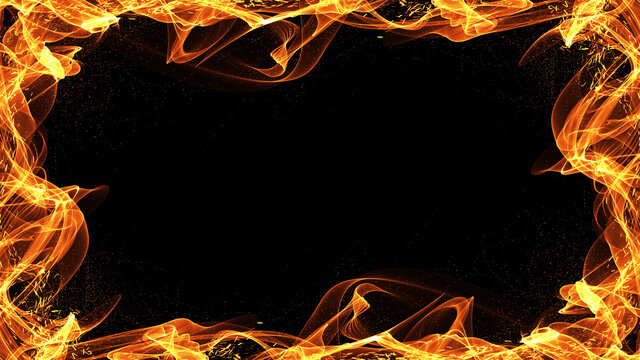 赤とオレンジの炎のフレーム
