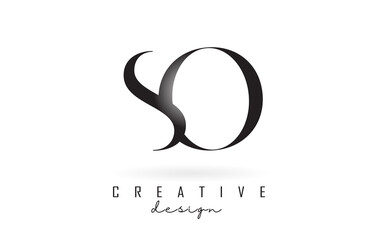 SO s o letter design logo logotype concept with serif font and elegant style vector illustration.