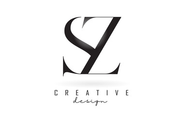 SZ s z letter design logo logotype concept with serif font and elegant style vector illustration. - obrazy, fototapety, plakaty