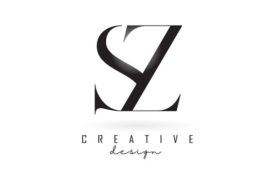 SZ s z letter design logo logotype concept with serif font and elegant style vector illustration.
