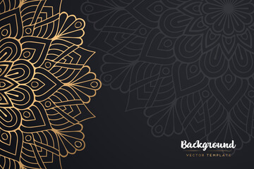 Vector islamic gold background with mandala