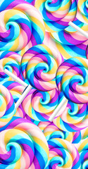 Abstract rainbow background with spiral candies