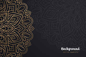 Vector islamic gold background with mandala