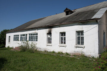 Picture of beautiful village house with garden. Azerbaijan village in summer time