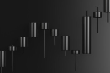 The growing value of the asset. Japanese candlestick chart view.