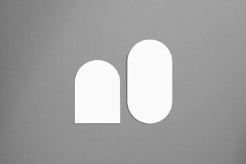 Mockup cards in a minimalistic style. Blank oval form with rounded edges. Perfect for wedding...
