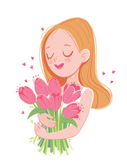 Obraz na płótnie Canvas Greeting card for Mother's Day or International Women's Day
