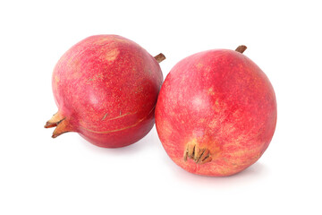 Two pomegranates isolated on white background