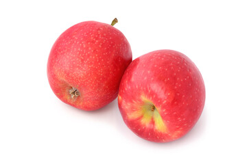Two red apples isolated on white background