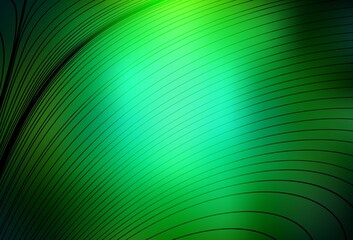 Dark Green vector background with wry lines.