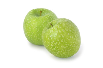Two green apple isolated on white