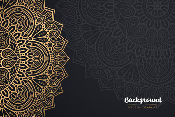 Vector islamic gold background with mandala