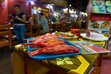 Seafood in Puerto Ayora on the Galapagos islands