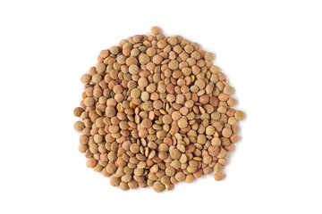 lentils isolated on white background