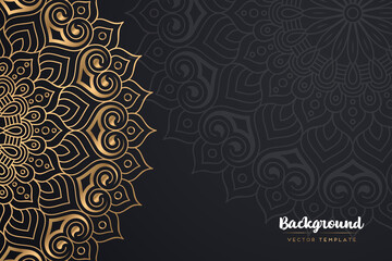 Vector islamic gold background with mandala