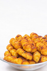 Baked Potatoe croquettes served on the plate with copy space
