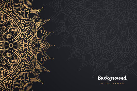 Vector islamic gold background with mandala