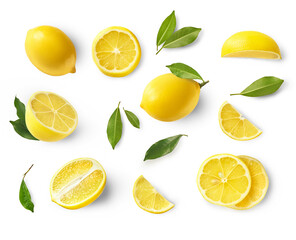 Fresh ripe lemon isolated on white