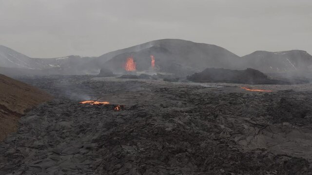 Volcanic eruption at Fagradalsfjall, Iceland, 2021
