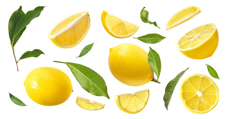 Fresh ripe lemon isolated on white - obrazy, fototapety, plakaty