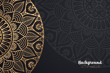 Vector islamic gold background with mandala