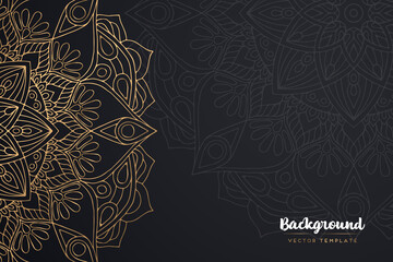 Vector islamic gold background with mandala