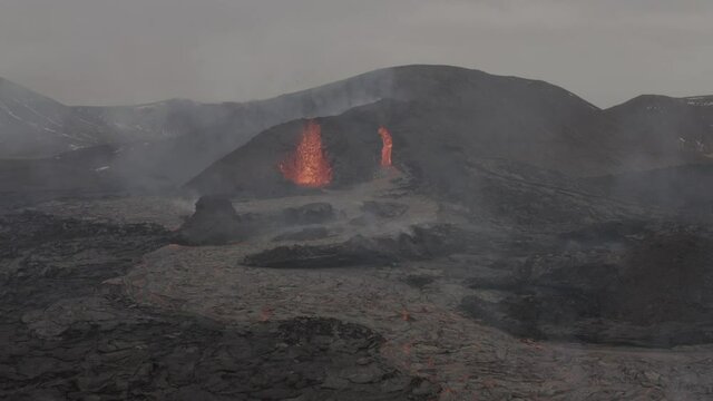 Volcanic eruption at Fagradalsfjall, Iceland, 2021