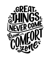 Hand drawn lettering quote in modern calligraphy style about business motivation. Inspiration slogan for print and poster design. Vector