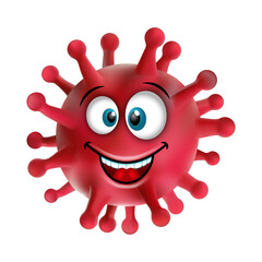 Happy and Angry Coronavirus Characters, Funny, Scary Virus Monsters