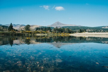 Fototapeta premium lake in the morning Scotland landscapes