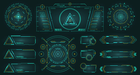 Futuristic HUD Interface Screen Elements. High tech, Sci-fi concept design