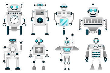 Collection Robot Characters, Artificial Intelligence, AI. Monsters, Cyborgs, Humanoids