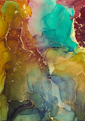 Alcohol ink art.Mixing liquid paints. Modern, abstract colorful background, wallpaper. Marble texture.Translucent colors