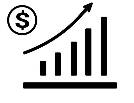 business growth arrow with doller icon