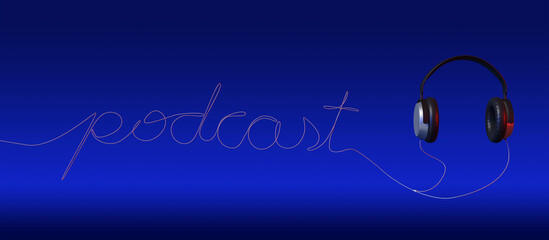 Headphones forming the word 