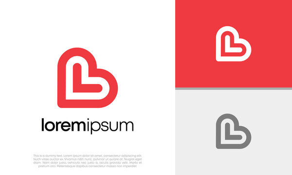 Initials B logo design. Initial Letter Logo. Heart Logo Vector.