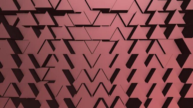 Abstract background with animation of wave mosaic of triangles. Technological backdrop. Animation of seamless loop.