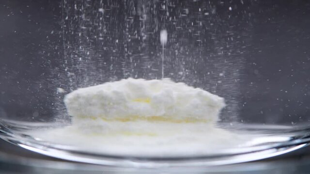 A medicinal soluble tablet dissolving in a glass of water