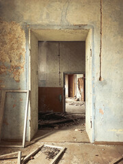 Fototapeta na wymiar interior of an abandoned house in Poland