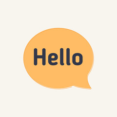 Hi, Hello. Banner, speech bubble, poster and sticker concept with text Hello. White bubble message hi, hello or hi there